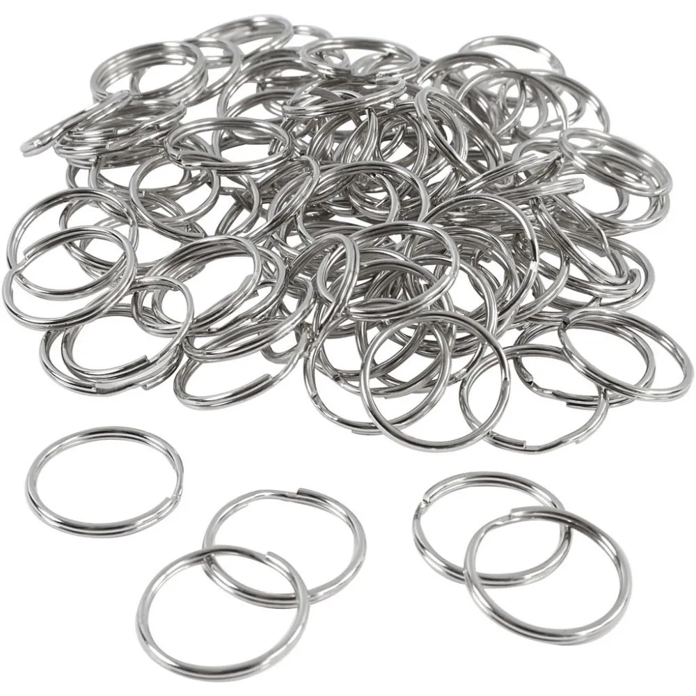Sleutelhanger ringen metaal 20mm 100 stuks