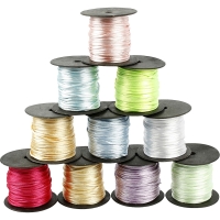 Satijnkoord 2 mm pastelkleuren - 10x50 meter