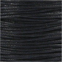 Wax koord katoen zwart 1mm 40 meter