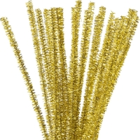 Chenille draad goud 30cm D:6mm - 24 stuks