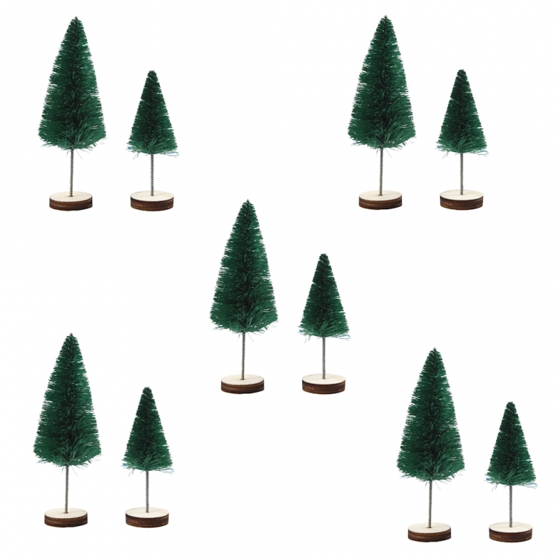 Mini kerstboompjes groen 7+6cm - creaknutselen.nl