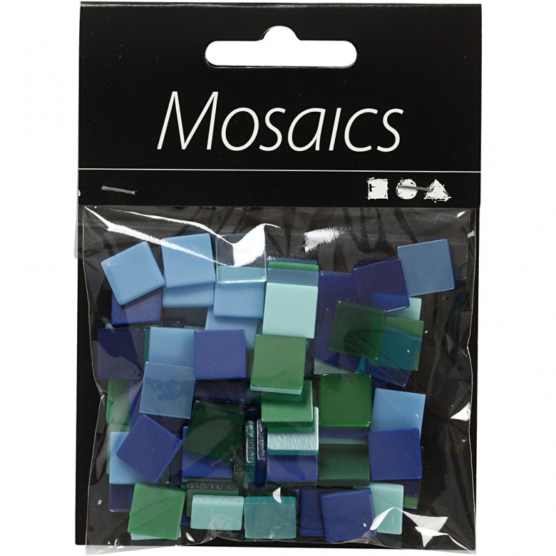 Mini mozaiek 10x10mm blauw
