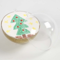 Pakket kunststof transparante kerst vul ballen 5-6-8cm - set 60 stuks