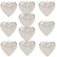 Kunststof transparante harten om te vullen 6.5cm - 10 stuks