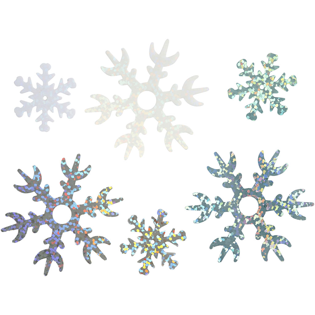 Pailletten mix kerst ijs sterren blauw 25+45 mm 10 gram