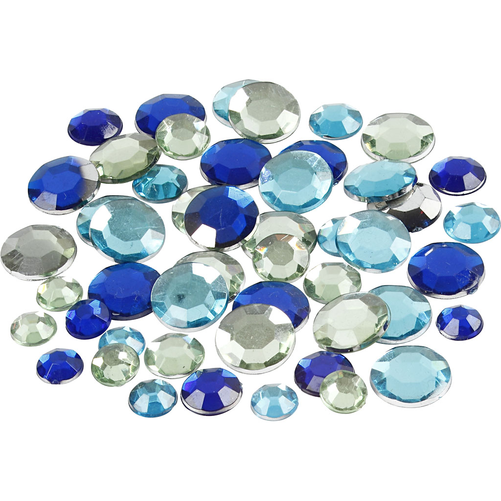 Strass stenen rond blauw mix 6+9+12mm 360 stuks