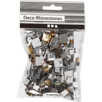 Strass stenen vierkant zilver mix 6+9+12mm 360 stuks