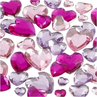 Strass stenen harten paars mix 6+10+14mm 252 stuks