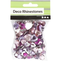 Strass stenen harten paars mix 6+10+14mm 252 stuks