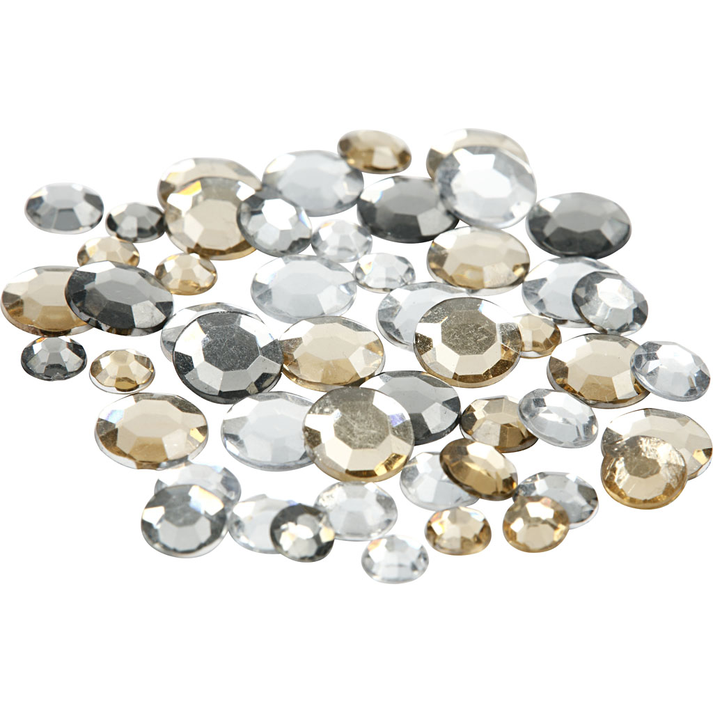 Strass stenen rond zilver mix 6+9+12mm 360 stuks