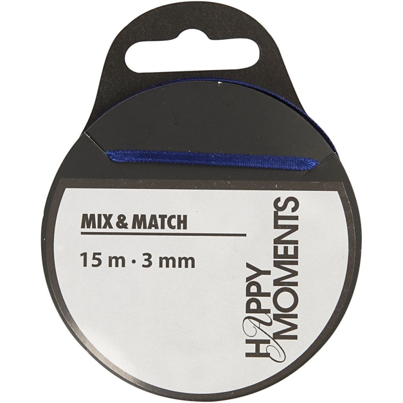 Cadeaulint satijn donker blauw 3mm 15 meter
