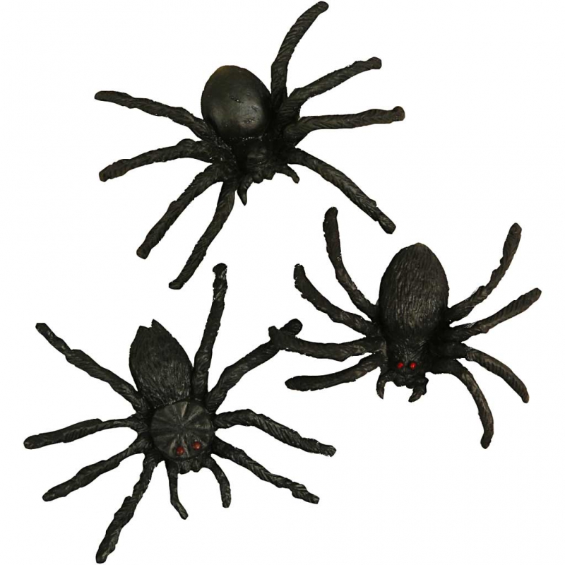 Spinnen 4cm halloween 60 stuks