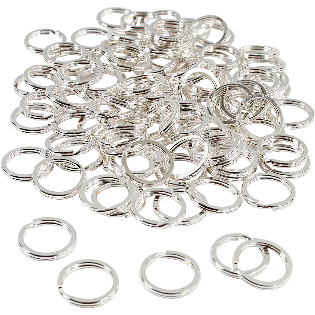Sleutelhanger ringen verzilverd 15mm (100 stuks)