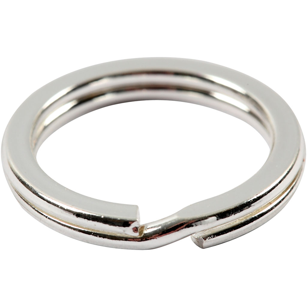 Sleutelhanger ringen  verzilverd 15mm (15 stuks)