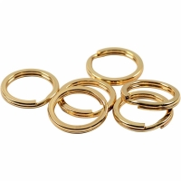 Sleutelhanger ringen verguld 15mm (15 stuks)