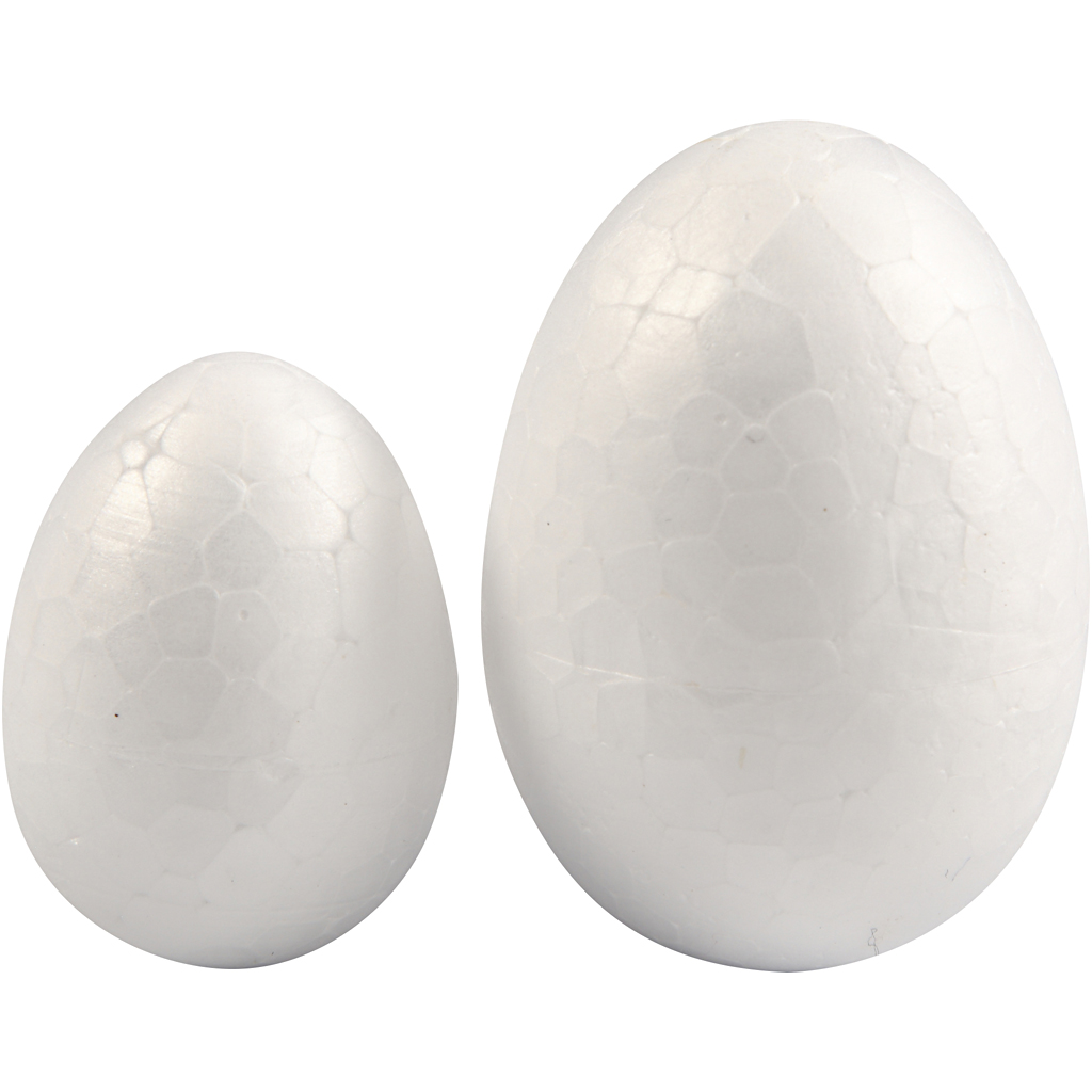 Piepschuim Eieren 35+48 mm wit 10 stuks