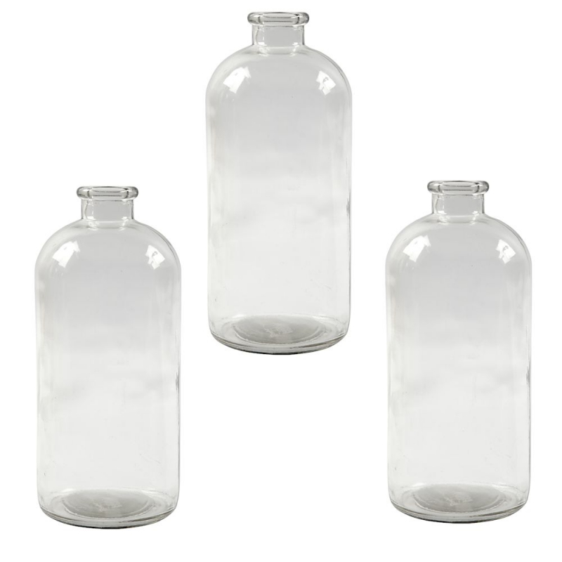 Glazen apothekers flessen 24,5x10,5cm - 6 stuks