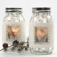 Glazen pot waxinelicht 18x10cm