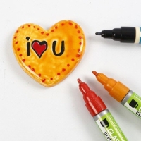 Massief dik hartje wit porselein 6,5x6,5cm 1cm dik