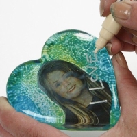 Massief dik hartje transparant glas 6,5x6,5cm 1cm dik