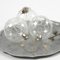 Glazen kerstballen transparant 6,9x5,9cm - 8 stuks