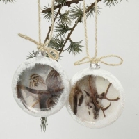 Glazen platte transparante kerstballen rond 8cm - 6 stuks