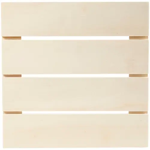 Blank houten wanddecoratie tekst paneel 28.6x28.6cm - 1 stuk