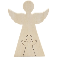 Engel hout 20cm- set 2 stuks