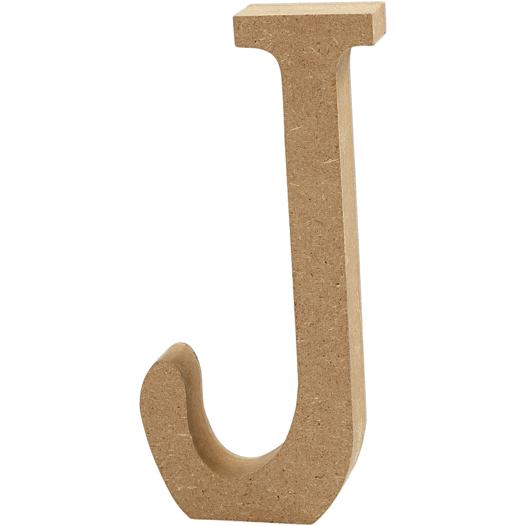 Houten decoratie letter J 13cm 20mm per stuk creaknutselen.nl