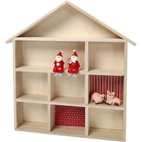Houten letterbak huisje 26x25cm - 1 stuk
