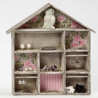 Houten letterbak huisje 26x25cm - 1 stuk