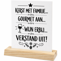 Houten houder standaard met Glasplaat 3D 15x15cm
