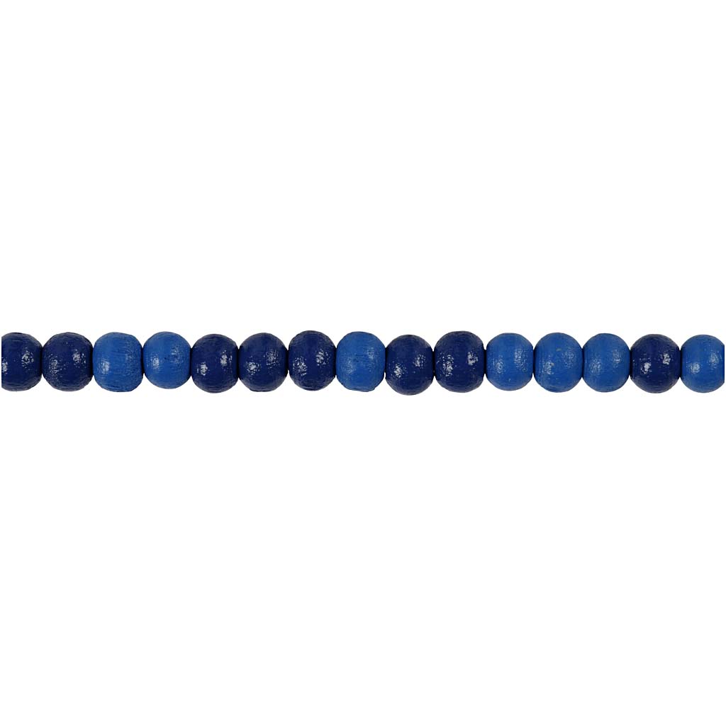 Houten kralen blauw 5mm - 150 stuks
