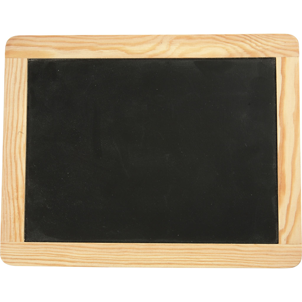 Krijtbord met blank houten rand 19x24cm - 1 stuk