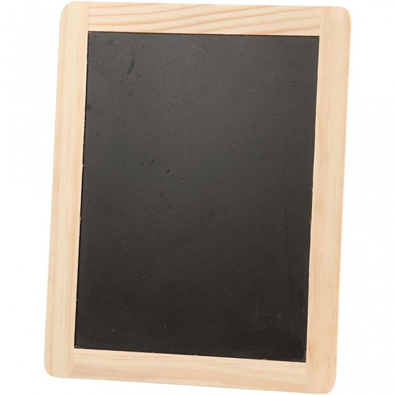 Krijtbord met blank houten rand 19x24cm - 1 stuk