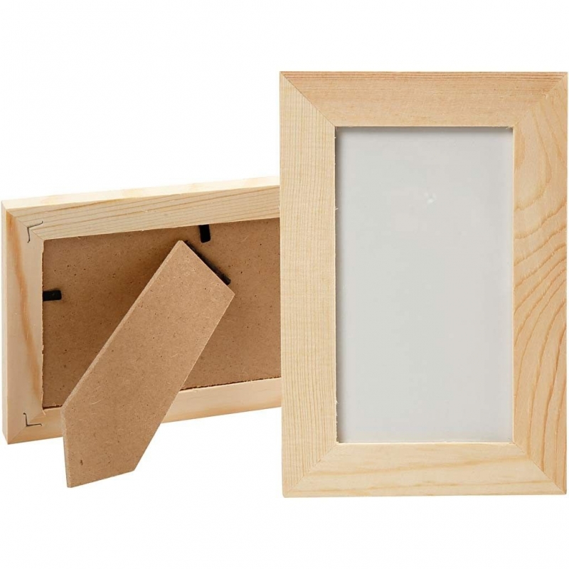 Bandiet hoek Toeschouwer Blank houten fotolijst met glas 10.5x15.6cm - 1 stuk - creaknutselen.nl