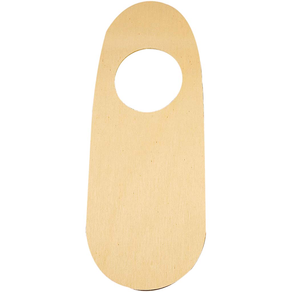 Blanco dunne houten deurhanger 25x10cm - 1 stuk