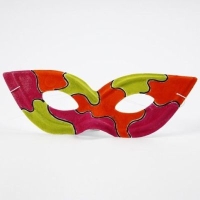 Masker plastic wit met velours 20x7cm per stuk