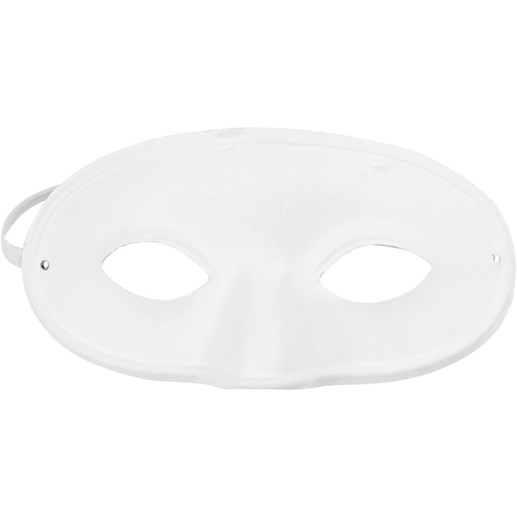Masker van papier pulp wit 18,5x9,5cm per stuk