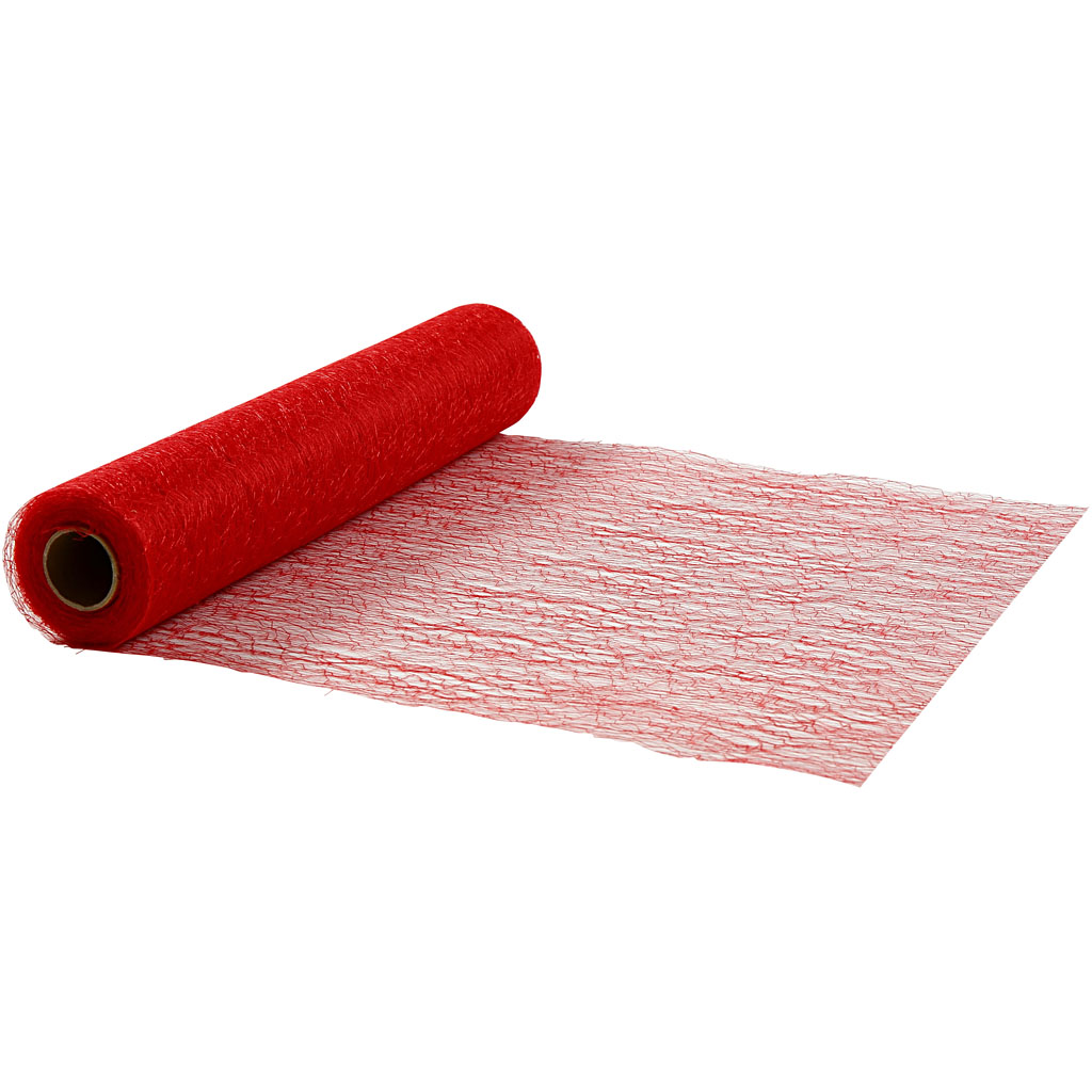 Web geweven net stof polyester rood 30cm - 10 meter