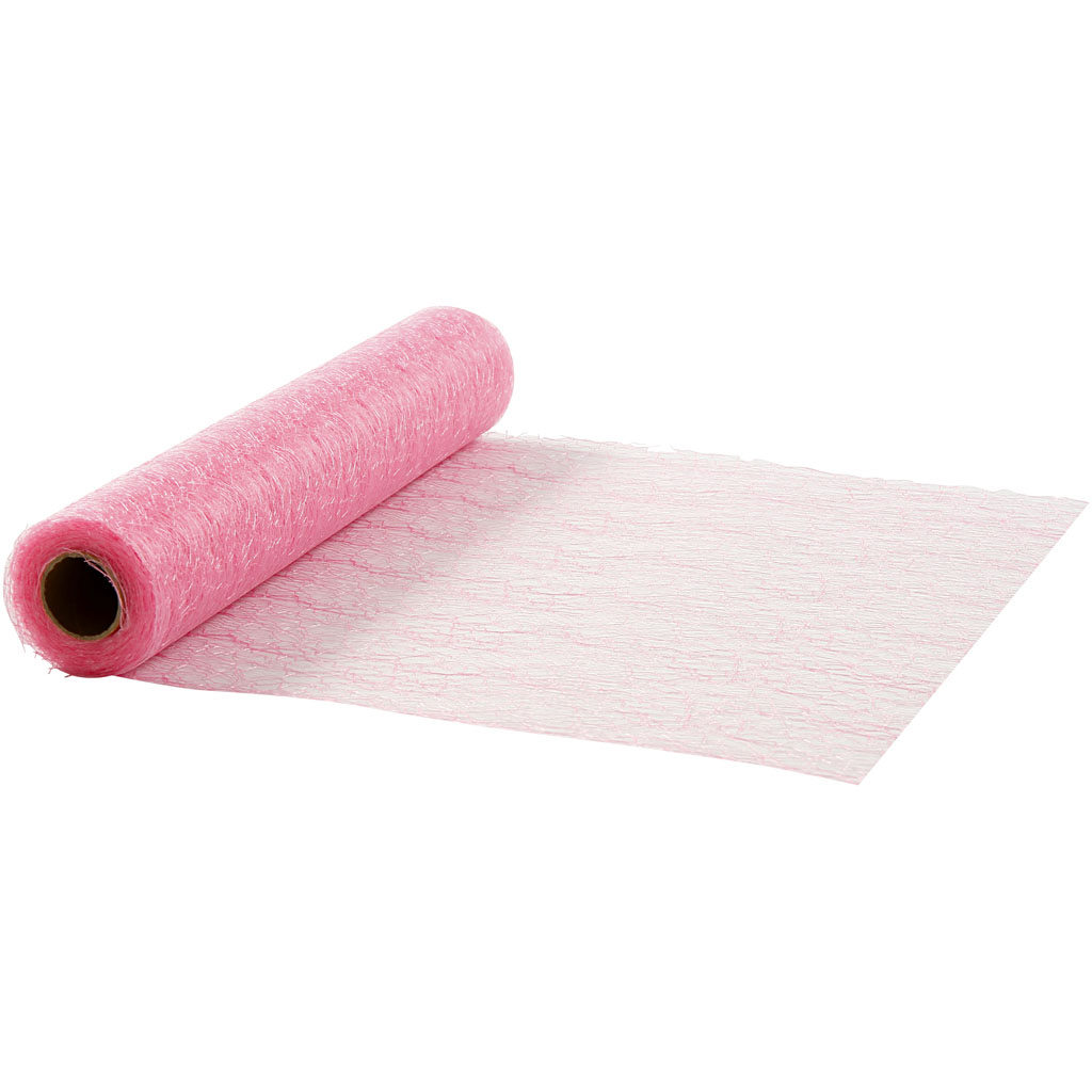 Web geweven net stof polyester roze 30cm - 10 meter