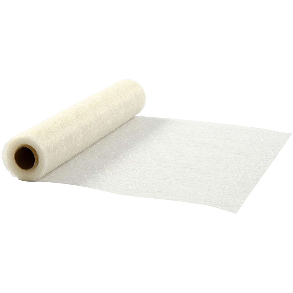 Web geweven net stof polyester off white 30cm - 10 meter