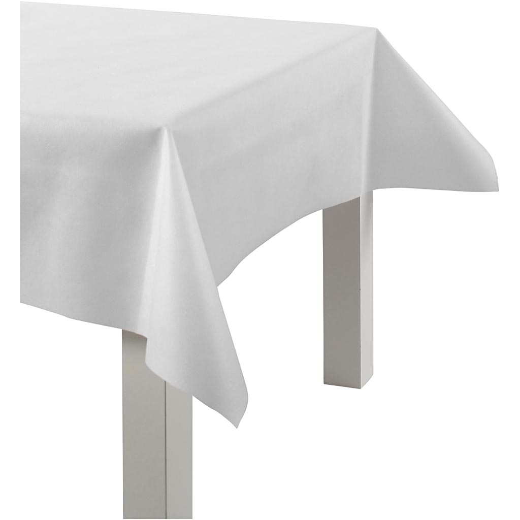 Wit tafelzeil doek imitatiestof polypropyleen 125cm - 10 meter