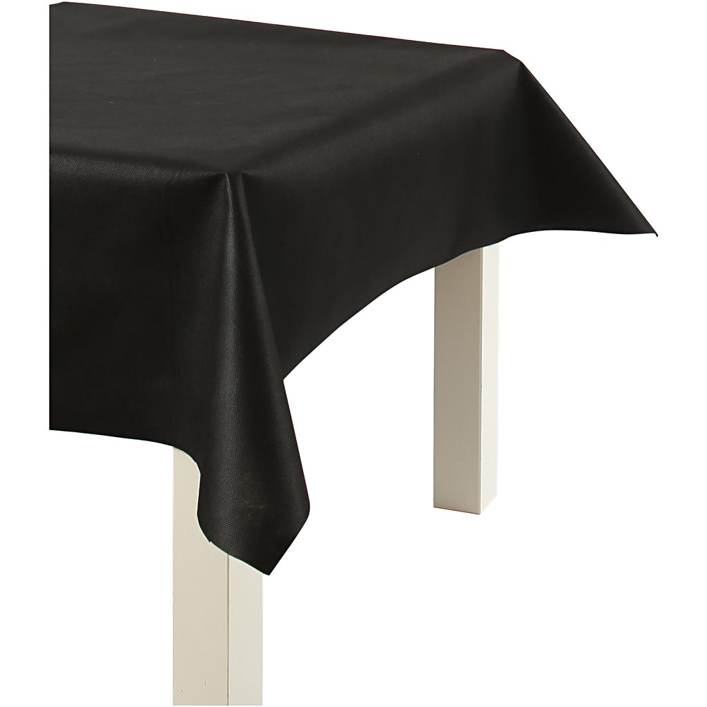 Zwart tafelzeil doek imitatiestof polypropyleen 125cm - 10 meter