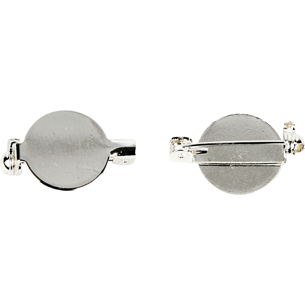 Bars met veiligheidssluiting, 50 stuks, badgespen, veiligheidsspelden, pinsluiting met 2 gaten, veilige rugsluiting voor sieraden, handwerk, zilver (20 mm