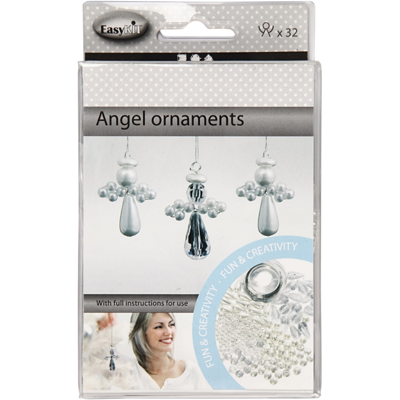 Knutselpakket Engel Ornamenten 32 Stuks | Kunststof Kralen Set 2,8 cm