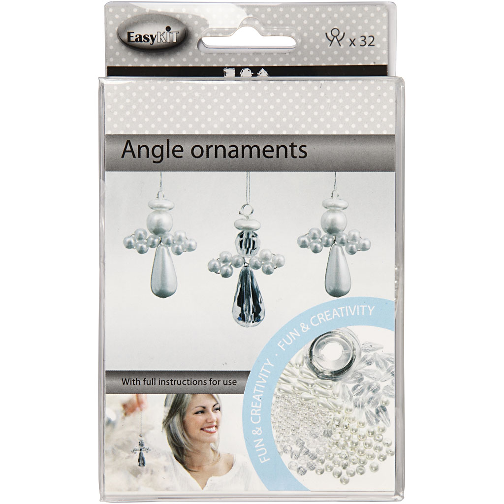 Knutselpakket kunststof engel ornamenten materialen set 2,8cm - voor 32 stuks