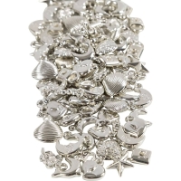 Zilveren metal look bedels mix 15-20cm - ca. 200 stuks
