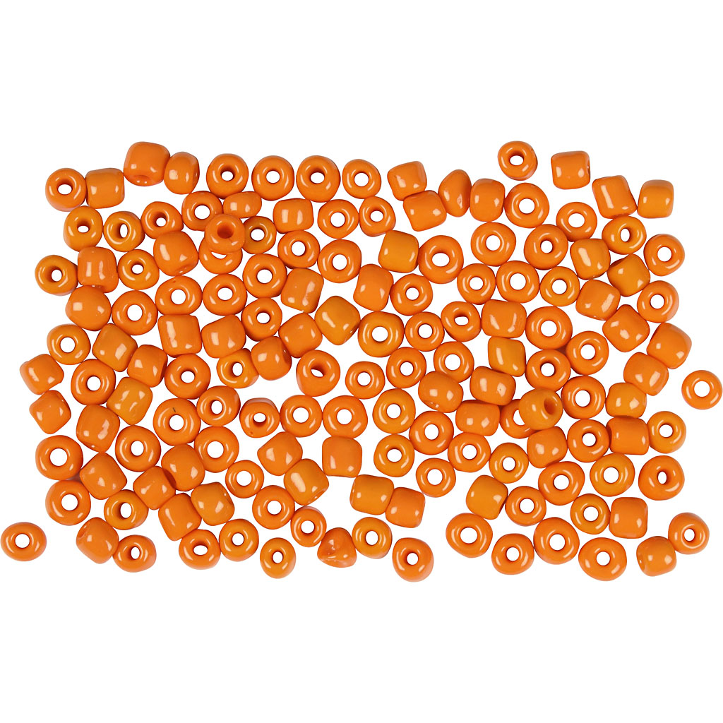 Glas kraaltjes rocailles oranje 8/0 - Ø3mm - 25 gr