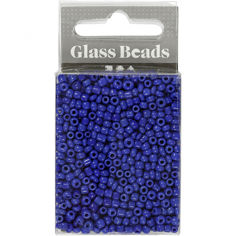 Glas kraaltjes rocailles blauw 8/0 - Ø3mm - 25 gr